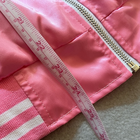 Love LaRouge Official Pink Satin “Death Before Dull Nails” Bomber Jacket Sz M - Picture 3 of 9